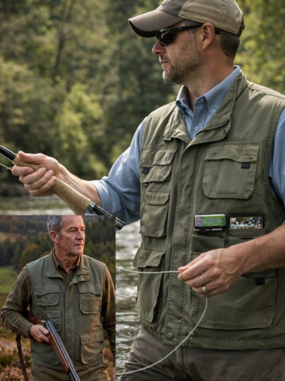 Regatta Mens Hunting/Fishing Vest XL Olive Green Vented Outdoors Adventure